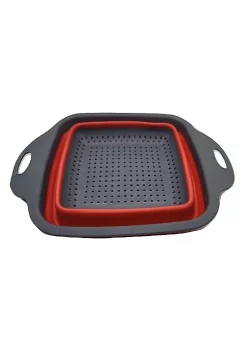 Handy Housewares Space Saving Collapsible Silicone Kitchen Colander Food Strainer - Red -Guzzin Shop Belk 1007