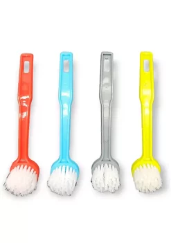 Handy Housewares 4pc Multi-Purpose Round Head Kitchen Dish Scrub Brush Set - Assorted Colors