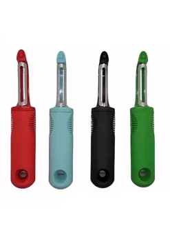 Handy Housewares Deluxe Fruit & Vegetable Peeler, BPA-Free Soft Oversized Grip Veggie Peeler with Swiveling Twin Blades, Potato Eye Remover - Green -Guzzin Shop Belk 1044