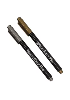 Guzzin Shop 14 Handy Housewares Erasable Wine Glass Marker Pen Set - Gold & Silver Color - Write on Glass, Great for Weddings, Banquets and Parties!