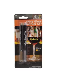 Handy Housewares Erasable Wine Glass Marker Pen Set - Gold & Silver Color - Write on Glass, Great for Weddings, Banquets and Parties! -Guzzin Shop Belk 1159