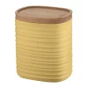 Guzzini medium storage jar 1000cc, mustard yellow. Made by recycling six 100% disposable water bottles. -Guzzin Shop Belk 176