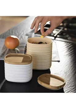 Guzzini medium storage jar 1000cc, clay. Made by recycling six 100% disposable water bottles. -Guzzin Shop Belk 193