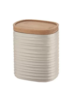 Guzzini medium storage jar 1000cc, clay. Made by recycling six 100% disposable water bottles. -Guzzin Shop Belk 195