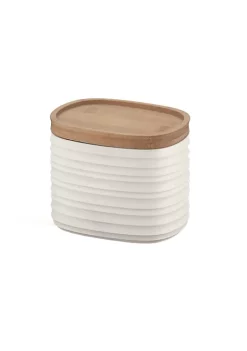 Guzzini small storage jar 500cc, milk white. Made by recycling five 100% disposable water bottles.