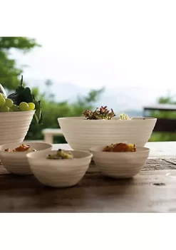 Guzzini Tierra collection bowl, made entirely by recycling 14 PET water bottles, taupe -Guzzin Shop Belk 203