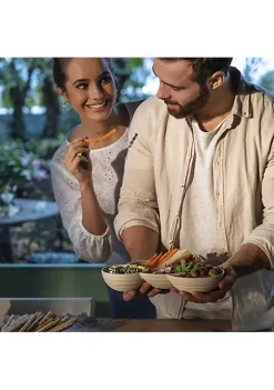 Guzzini hors d'oeuvres dish, clay. Made by recycling eight 100% disposable water bottles. -Guzzin Shop Belk 233