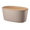 Guzzini bread bin with bamboo breadboard, taupe. Made by recycling twenty-seven 100% disposable water bottles. -Guzzin Shop Belk 24