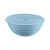 Guzzini extra large bowl 3100cc with lid, made by recycling fourteen 100% disposable water bottles, powder blue. -Guzzin Shop Belk 242