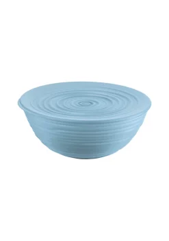 Guzzini extra large bowl 3100cc with lid, made by recycling fourteen 100% disposable water bottles, powder blue. -Guzzin Shop Belk 244