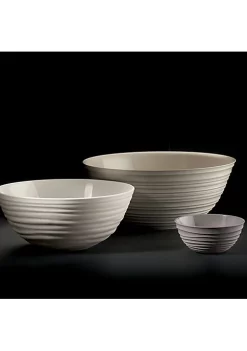 Guzzini Tierra collection bowl, made entirely by recycling 14 PET water bottles, taupe -Guzzin Shop Belk 353