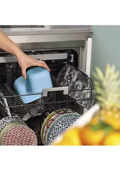 Guzzini Kitchen Active Design deep airtight container 750cc, matt mid blue -Guzzin Shop Belk 375