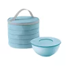 Guzzini On The Go waterproof thermal round bag with airtight container 19x15cm, matt blue -Guzzin Shop Belk 39