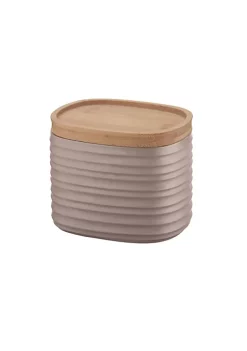 Guzzini small storage jar 500cc, taupe. Made by recycling five 100% disposable water bottles.