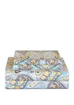 Pointehaven Celeste Home Percale Cotton Sheet Set