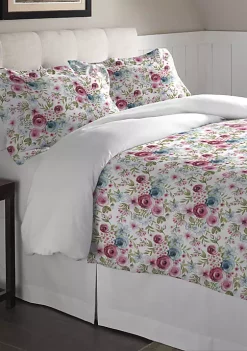 Pointehaven Superior Weight Cotton Flannel Duvet Set