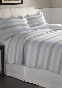 Pointehaven Superior Weight Cotton Flannel Duvet Set