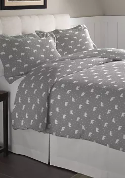 Pointehaven Superior Weight Cotton Flannel Duvet Set