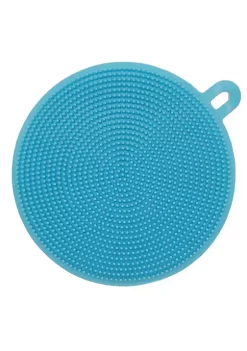 Handy Housewares 4" Round Silicone Dish Scrubbing Sponge / Vegetable Scrubber Brush - Blue -Guzzin Shop Belk 830