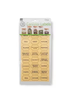 Handy Housewares Clear Kitchen Pantry Preprinted Storage Canister Labels Set - 48 Stickers - Tag and Organize Spices, Dry Goods and More! -Guzzin Shop Belk 850