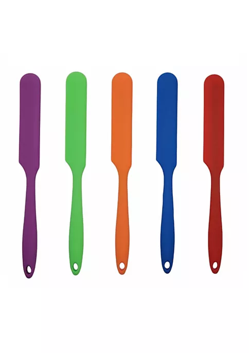 Handy Housewares 9.5" Long Silicone Spatula Spreader, Bowl or Jar Scraper, Great for Spreading Frosting or Icing on Cakes - 5 Color Set 6 Handy Housewares 9.5" Long Silicone Spatula Spreader, Bowl or Jar Scraper, Great for Spreading Frosting or Icing on Cakes - 5 Color Set - Image 4