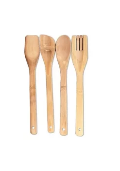 Handy Housewares 4-Piece Bamboo Kitchen Utensil Tools Set - Spatula, Spoons and Slotted Turner -Guzzin Shop Belk 866
