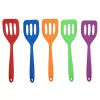 Handy Housewares 8" Long Non-Stick Silicone Mini Slotted Spatula Turner - Great for Eggs, Baking, Small Servings and more - All 5 Colors (5 Pack) -Guzzin Shop Belk 881
