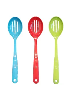 Handy Housewares 12.5" Long Handled Colorful Melamine Slotted Serving Spoon - Blue -Guzzin Shop Belk 972